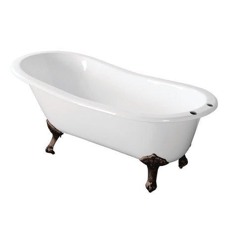 Aqua Eden 67" Cast Iron Clawfoot Tub with 7" Faucet Drillings - BUILDMYPLACE