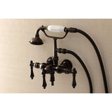 Aqua Vintage 3.38" Wall Mount Tub Faucet With Hand Shower - BUILDMYPLACE