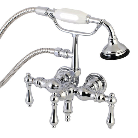 Aqua Vintage 3.38" Wall Mount Tub Faucet With Hand Shower - BUILDMYPLACE