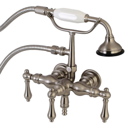 Aqua Vintage 3.38" Wall Mount Tub Faucet With Hand Shower - BUILDMYPLACE