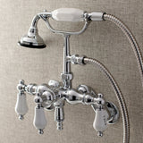 Aqua Vintage 3.4" Adjustable Wall Mount Clawfoot Tub Faucet With Hand Shower In 2.8" Spout Reach - BUILDMYPLACE