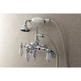 Aqua Vintage 3.4" Adjustable Wall Mount Clawfoot Tub Faucet With Hand Shower In 2.8" Spout Reach - BUILDMYPLACE