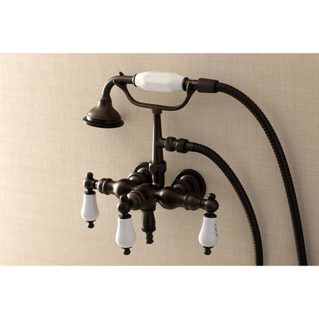 Aqua Vintage 3.4" Wall Mount Tub Faucet With Hand Shower - BUILDMYPLACE