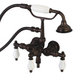 Aqua Vintage 3.4" Wall Mount Tub Faucet With Hand Shower - BUILDMYPLACE