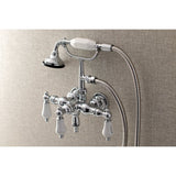 Aqua Vintage 3.4" Wall Mount Tub Faucet With Hand Shower - BUILDMYPLACE