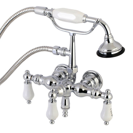 Aqua Vintage 3.4" Wall Mount Tub Faucet With Hand Shower - BUILDMYPLACE