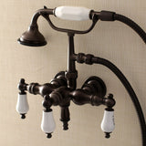 Aqua Vintage 3.4" Wall Mount Tub Faucet With Hand Shower - BUILDMYPLACE