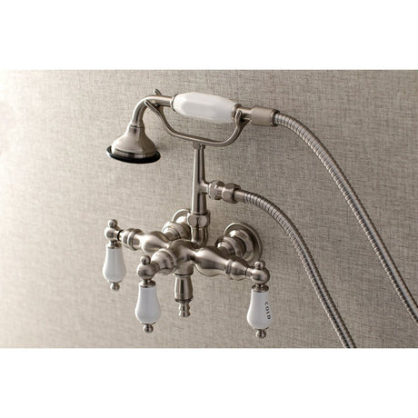 Aqua Vintage 3.4" Wall Mount Tub Faucet With Hand Shower - BUILDMYPLACE