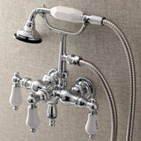 Aqua Vintage 3.4" Wall Mount Tub Faucet With Hand Shower - BUILDMYPLACE