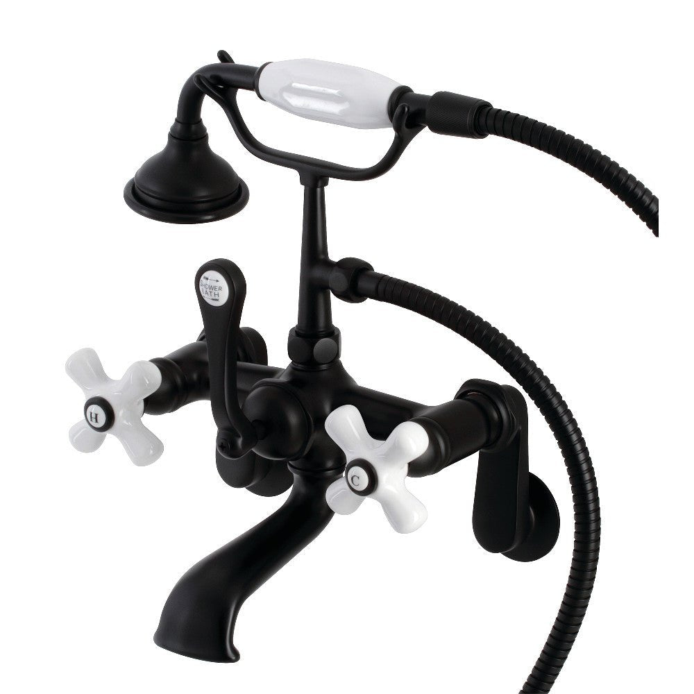 Aqua Vintage 7" Tub Faucet & 2 Hole Installation With Hand Shower - BUILDMYPLACE