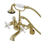 Aqua Vintage 7" Tub Faucet & 2 Hole Installation With Hand Shower - BUILDMYPLACE