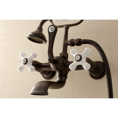 Aqua Vintage 7" Wall Mount Tub Faucet With Hand Shower - BUILDMYPLACE