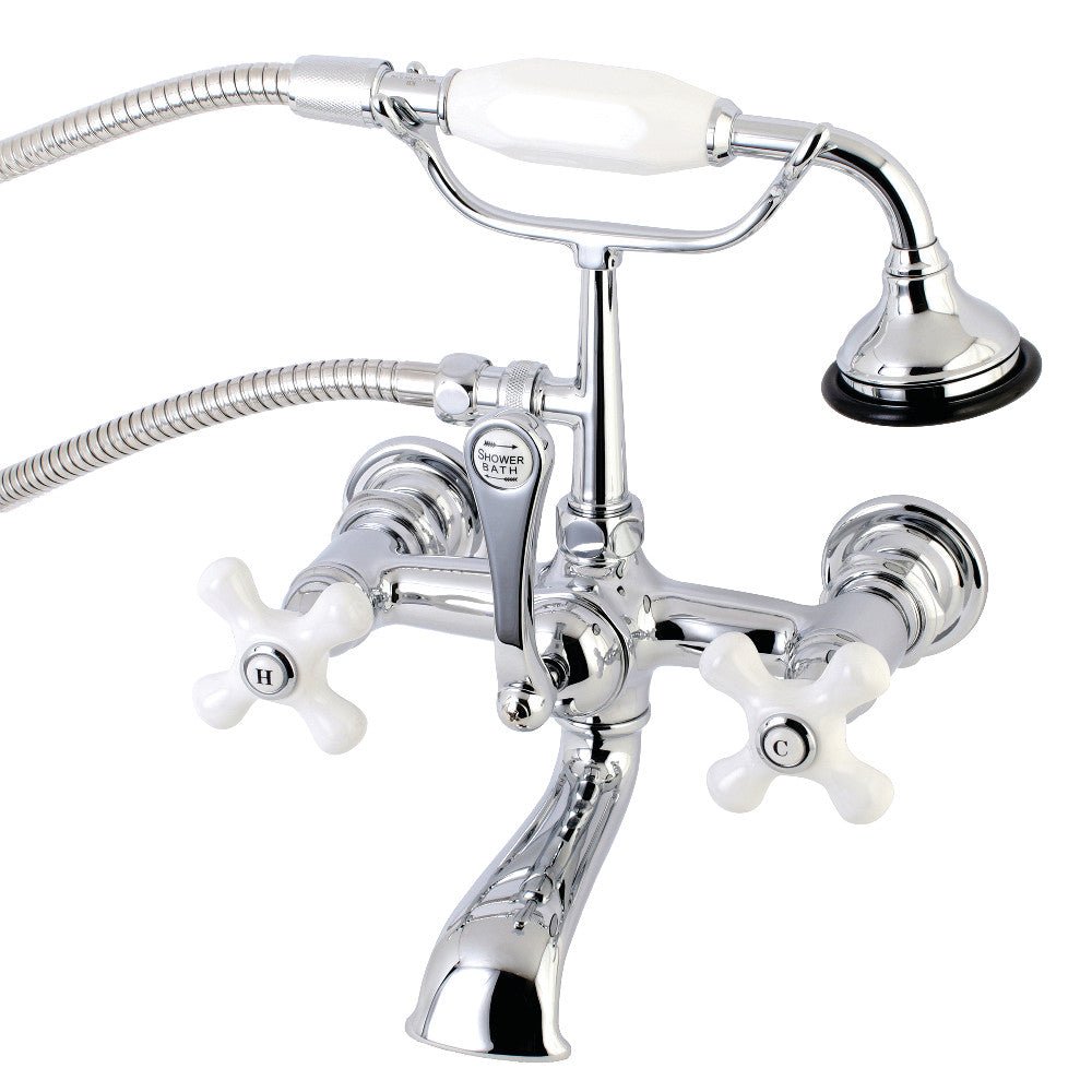 Aqua Vintage 7" Wall Mount Tub Faucet With Hand Shower - BUILDMYPLACE