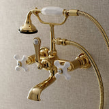 Aqua Vintage 7" Wall Mount Tub Faucet With Hand Shower - BUILDMYPLACE