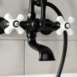 Aqua Vintage 7" Wall Mount Tub Faucet With Hand Shower - BUILDMYPLACE