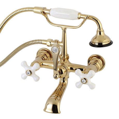 Aqua Vintage 7" Wall Mount Tub Faucet With Hand Shower - BUILDMYPLACE