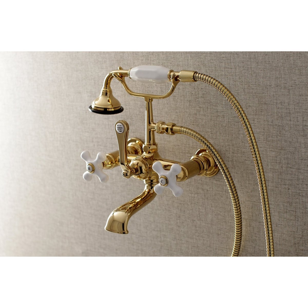 Aqua Vintage 7" Wall Mount Tub Faucet With Hand Shower - BUILDMYPLACE