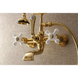 Aqua Vintage 7" Wall Mount Tub Faucet With Hand Shower - BUILDMYPLACE