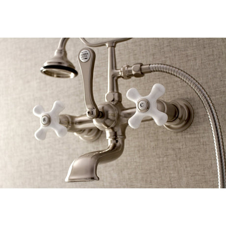 Aqua Vintage 7" Wall Mount Tub Faucet With Hand Shower - BUILDMYPLACE