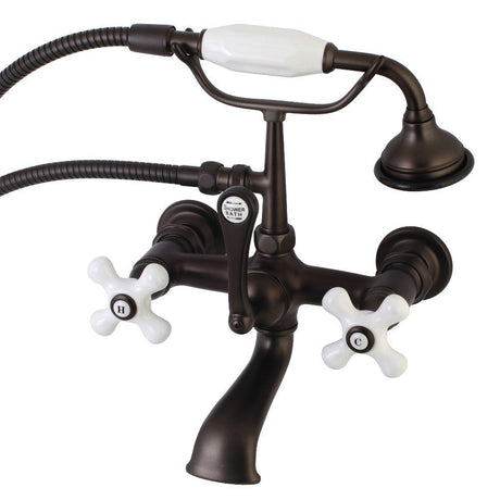 Aqua Vintage 7" Wall Mount Tub Faucet With Hand Shower - BUILDMYPLACE