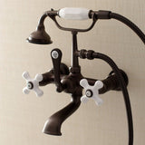 Aqua Vintage 7" Wall Mount Tub Faucet With Hand Shower - BUILDMYPLACE