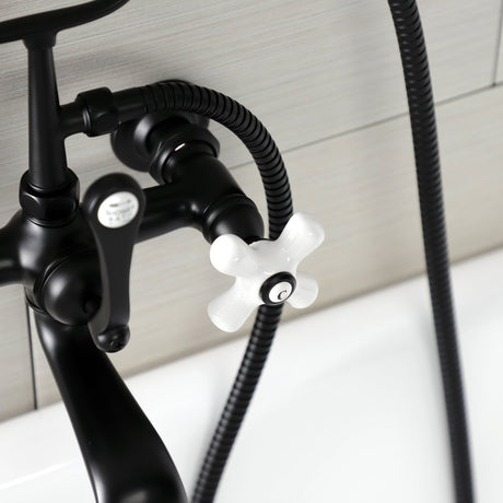 Aqua Vintage 7" Wall Mount Tub Faucet With Hand Shower - BUILDMYPLACE