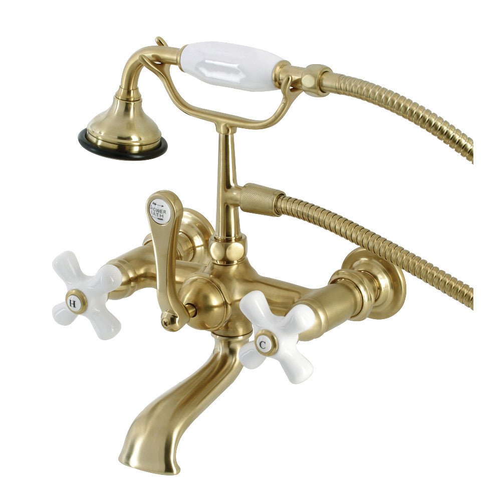 Aqua Vintage 7" Wall Mount Tub Faucet With Hand Shower - BUILDMYPLACE