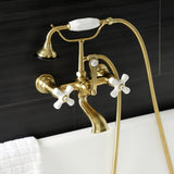 Aqua Vintage 7" Wall Mount Tub Faucet With Hand Shower - BUILDMYPLACE