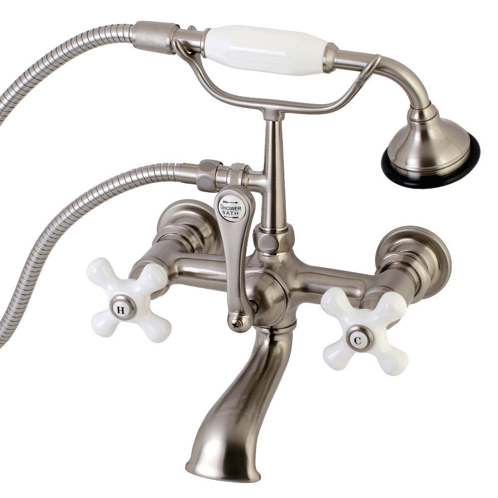 Aqua Vintage 7" Wall Mount Tub Faucet With Hand Shower - BUILDMYPLACE