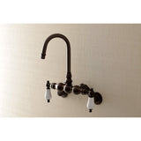 Aqua Vintage Adjustable Center Wall Mount Tub Faucet, 4.1" In Spout Reach - BUILDMYPLACE