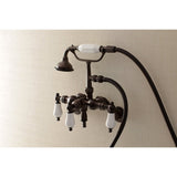 Aqua Vintage Adjustable Wall Mount Clawfoot Tub Faucet With Hand Shower In 3.4 Inch - BUILDMYPLACE