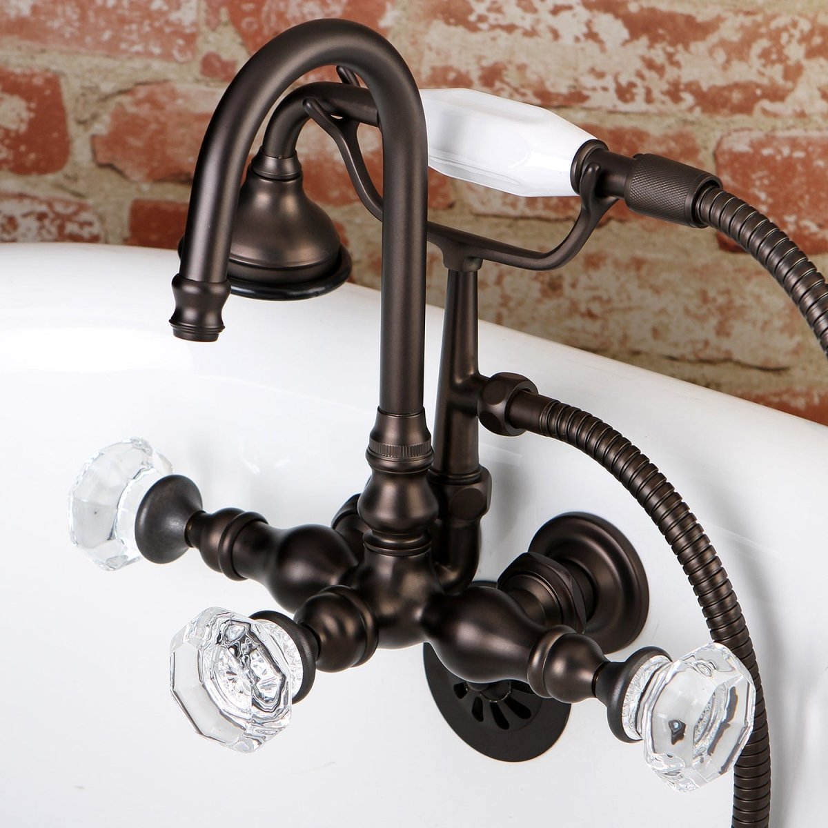 Aqua Vintage Celebrity Wall Mount Clawfoot Tub Faucet - BUILDMYPLACE