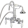 Aqua Vintage Clawfoot Tub Faucet W/ Hand Shower In 3.4" Center & Two Hole Intallation - BUILDMYPLACE