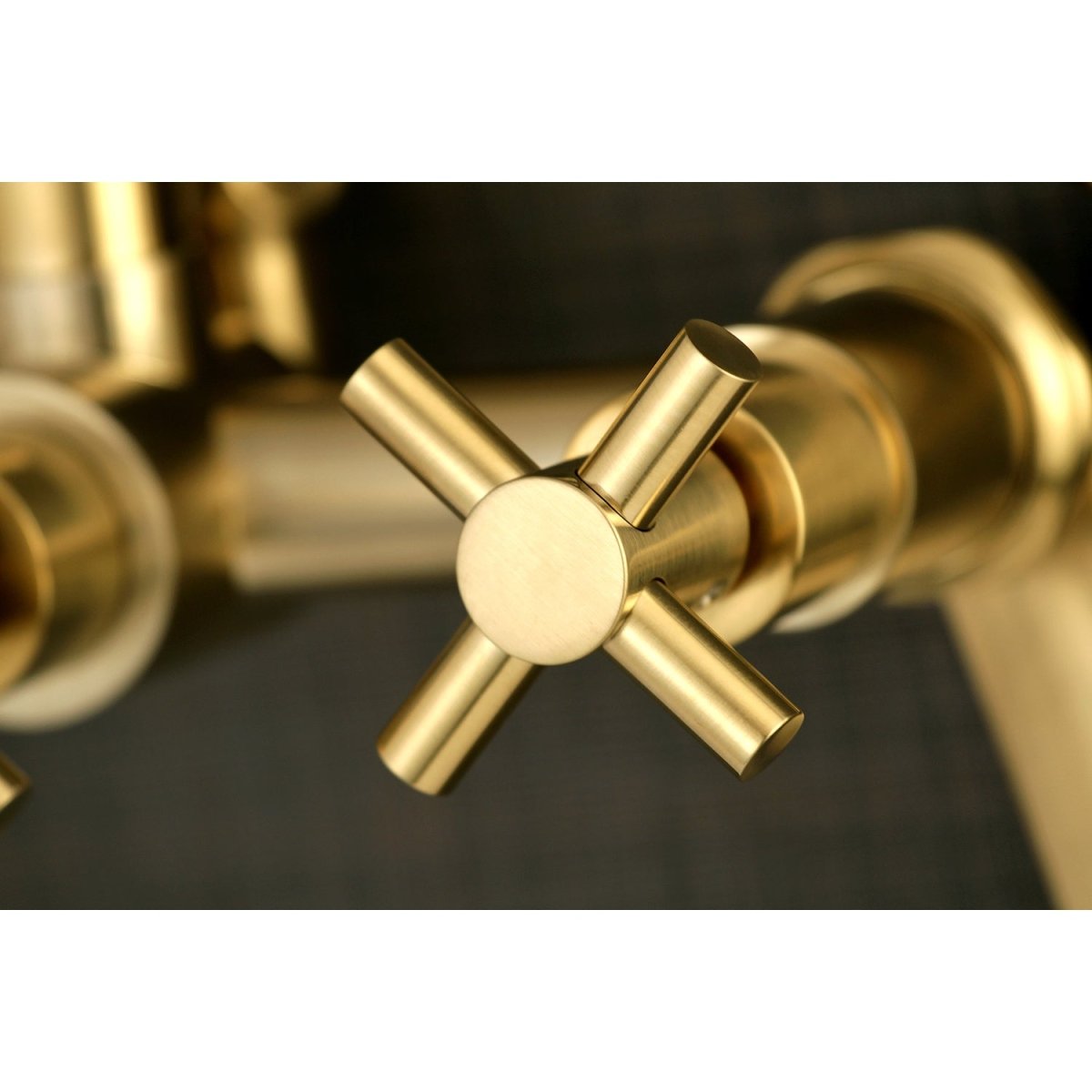 Aqua Vintage Concord 7" Adjustable Wall Mount Tub Faucet With Cross Handles - BUILDMYPLACE