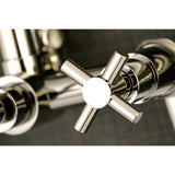 Aqua Vintage Concord 7" Adjustable Wall Mount Tub Faucet With Cross Handles - BUILDMYPLACE