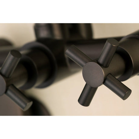 Aqua Vintage Concord 7" Adjustable Wall Mount Tub Faucet With Cross Handles - BUILDMYPLACE