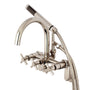 Aqua Vintage Concord 7" Adjustable Wall Mount Tub Faucet With Cross Handles - BUILDMYPLACE