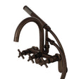 Aqua Vintage Concord 7" Adjustable Wall Mount Tub Faucet With Cross Handles - BUILDMYPLACE