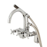 Aqua Vintage Concord 7" Adjustable Wall Mount Tub Faucet With Cross Handles - BUILDMYPLACE