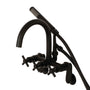 Aqua Vintage Concord 7" Adjustable Wall Mount Tub Faucet With Cross Handles - BUILDMYPLACE