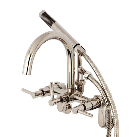Aqua Vintage Concord 7" Adjustable Wall Mount Tub Faucet With Lever Handles - BUILDMYPLACE