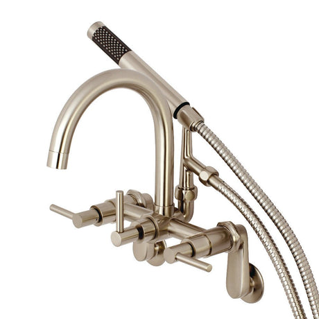 Aqua Vintage Concord 7" Adjustable Wall Mount Tub Faucet With Lever Handles - BUILDMYPLACE