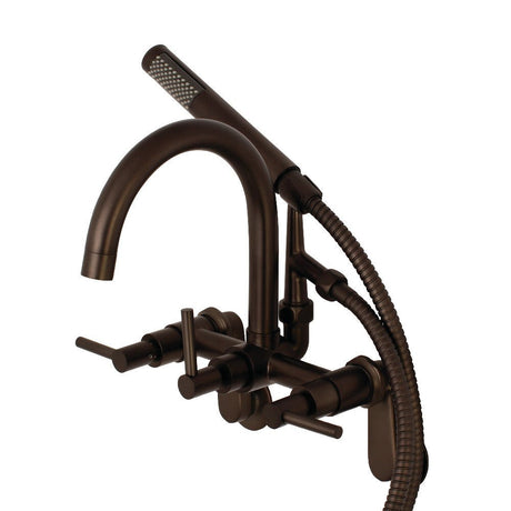 Aqua Vintage Concord 7" Adjustable Wall Mount Tub Faucet With Lever Handles - BUILDMYPLACE