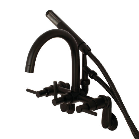 Aqua Vintage Concord 7" Adjustable Wall Mount Tub Faucet With Lever Handles - BUILDMYPLACE