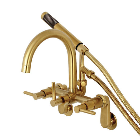 Aqua Vintage Concord 7" Adjustable Wall Mount Tub Faucet With Lever Handles - BUILDMYPLACE