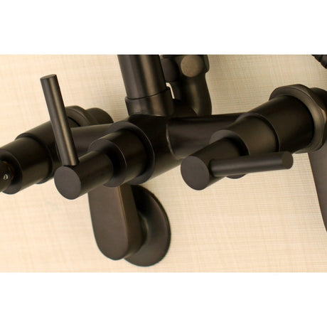Aqua Vintage Concord 7" Adjustable Wall Mount Tub Faucet With Lever Handles - BUILDMYPLACE
