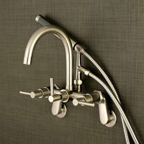 Aqua Vintage Concord 7" Adjustable Wall Mount Tub Faucet With Lever Handles - BUILDMYPLACE