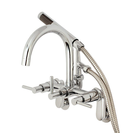 Aqua Vintage Concord 7" Adjustable Wall Mount Tub Faucet With Lever Handles - BUILDMYPLACE
