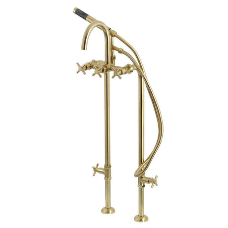 Aqua Vintage Concord Freestanding Tub Faucet With Supply Line, Stop Valve - BUILDMYPLACE
