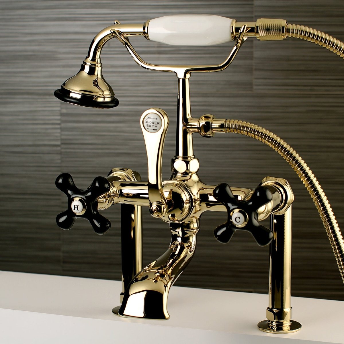 Aqua Vintage Duchess Deck Mount Clawfoot Tub Faucet - BUILDMYPLACE